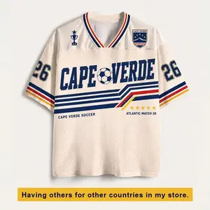Cape Verde Retro Blue Sharks Soccer Jersey - Custom Name & Number, Sports Collectible Football Fan Gift