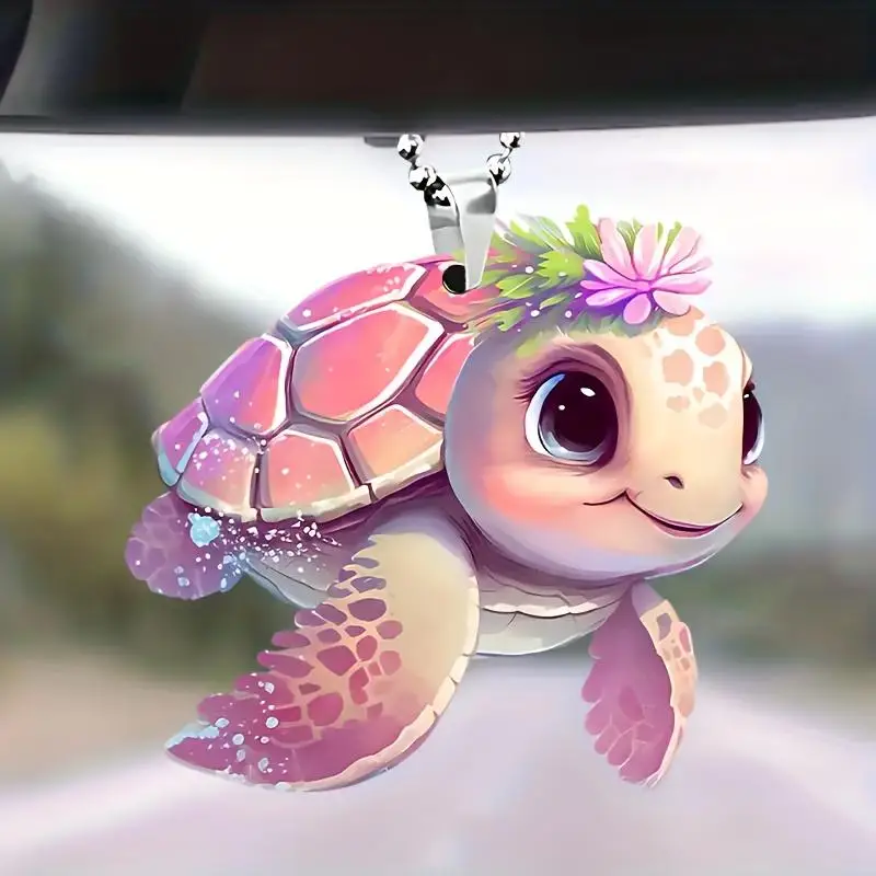 Cute Turtle Design Car Hanging Ornament, Cars Rearview Mirror Pendant, Car Interior Decoration Accessories for Women & Girls, Car Trinkets