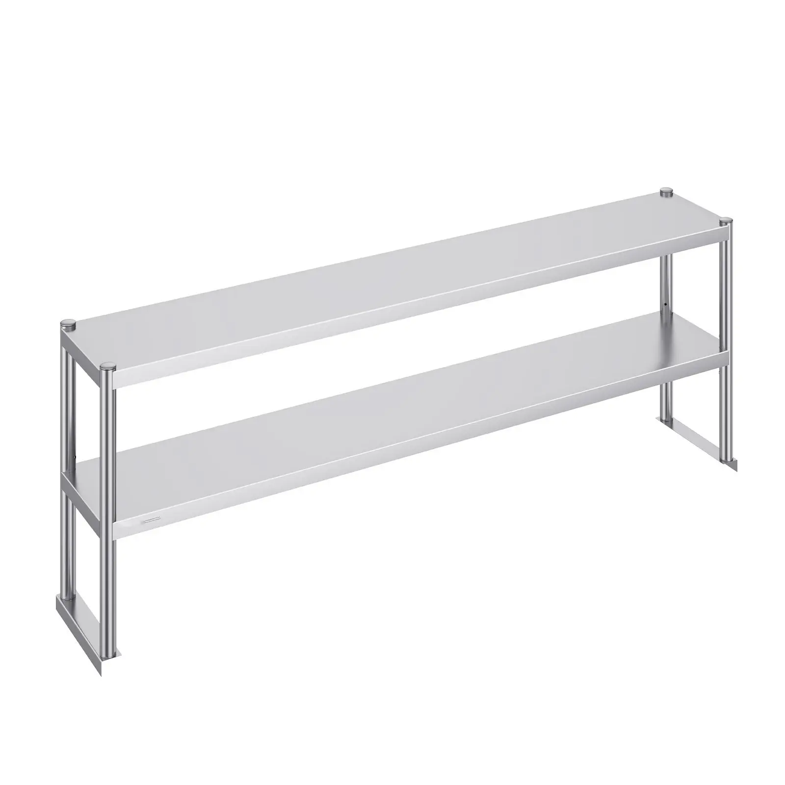 Double Overshelf, Double Tier Stainless Steel Overshelf, 12 X 72 Inch Double Deck, Height Adjustable Prep Table for Commercial Kitchen, Restaurant Equipment, Catering, Bakery and Workshop, Durable Stainless Steel Construction