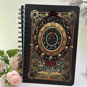 2026 Spiral Dated Weekly Planner (22x18cm), Gothic Witchy Tarot Card-Inspired A5 Notebook with Stickers & Bookmarks, January-December 2026 Daily/Monthly/Yearly Agenda, Creative Portable Bible Study Office Stationery