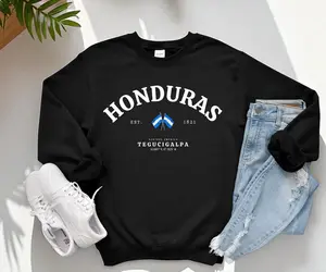 Honduras Crewneck Sweatshirt � Honduras Flag Pullover, Honduras Pride Apparel