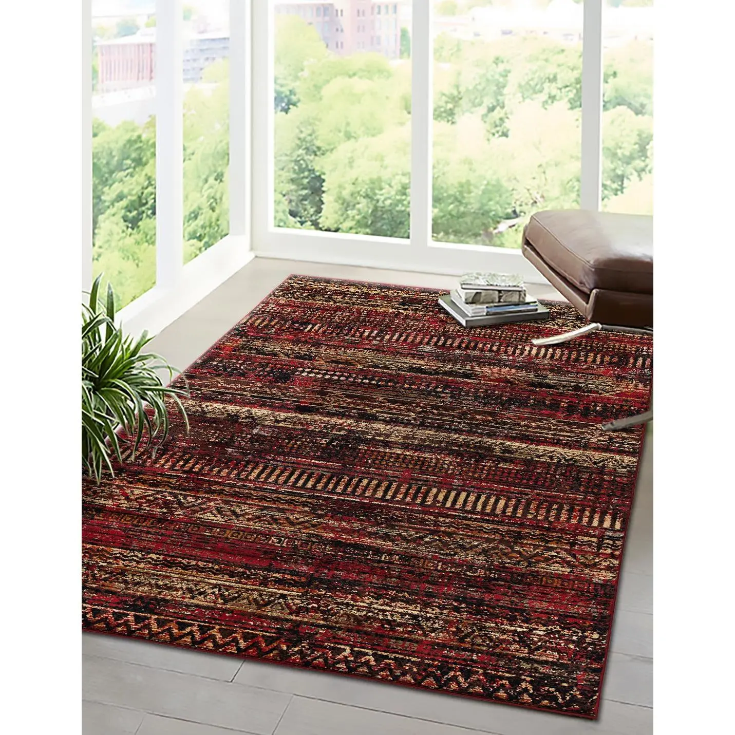 Burgundy Saturn Rug