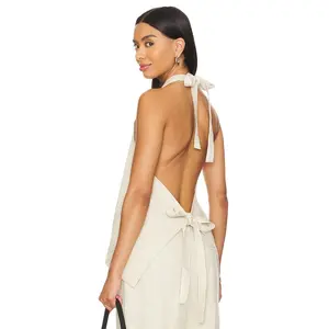 LIONESS Hills Halter Top in Oatmeal