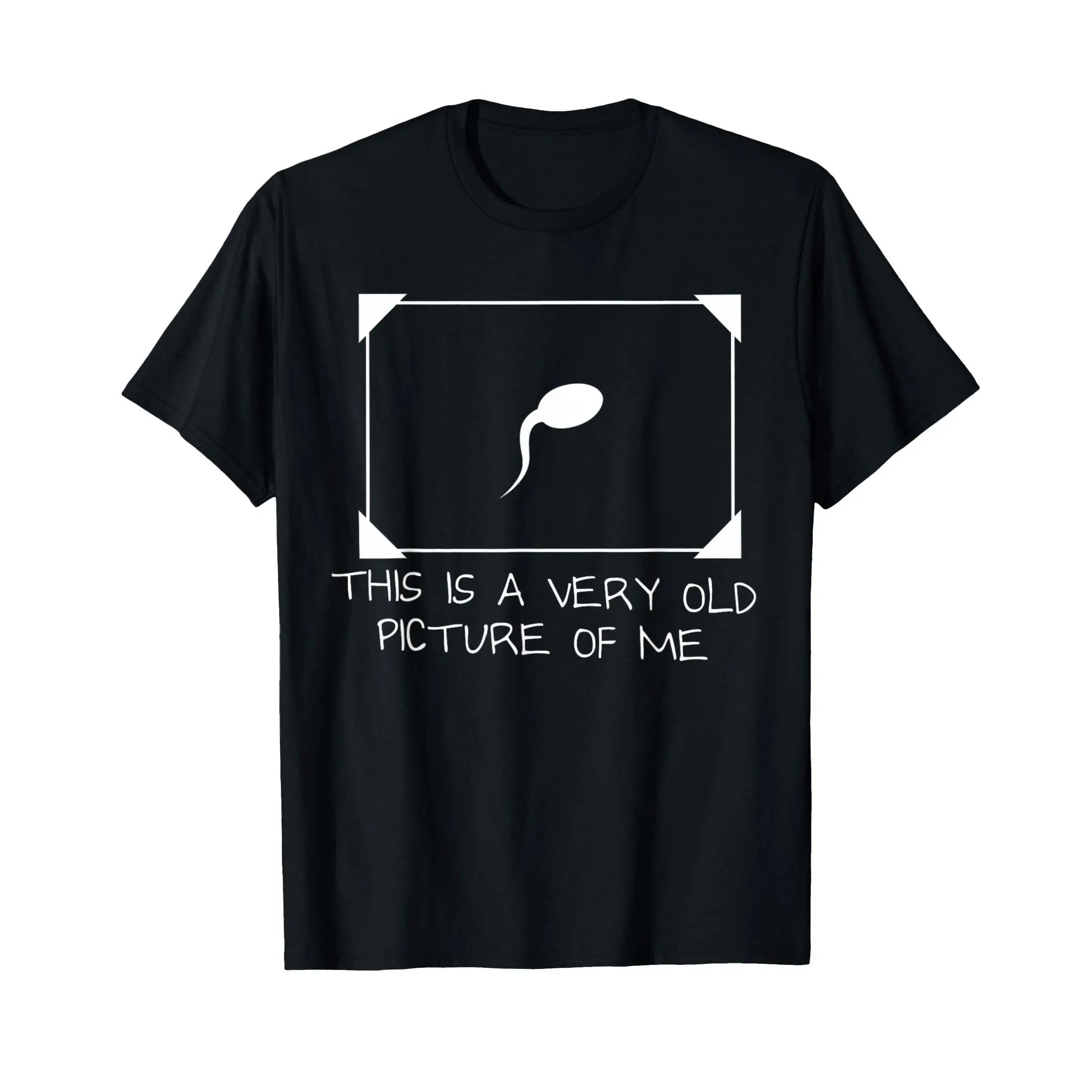 Women's Short-Sleeve Round Neck T-Shirt - Funny Sperm Graphic "Very Old Picture of Me" Casual Unisex Streetwear Top, Shortsleeve, Tshirt