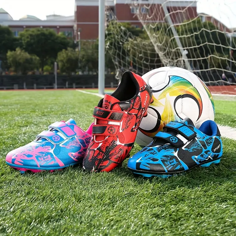 Unisex Kid's Non Slip Football Cleat With Spikes, Professional Comfy Outdoor Breathable Soccer Cleats & Shoes For Training Competition