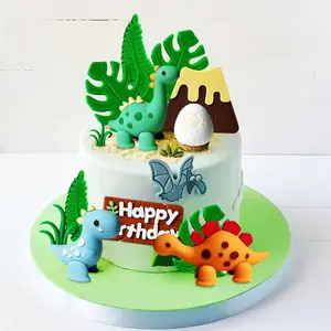 LaVenty cake shed cake topper gender reveal Luxury Little Dinosaur Cake Decorations Little Dinosaur Cake Toppers for Birthday Baby Shower Party Supplies