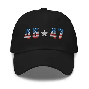 Trump 45 47 USA Flag Design Dad Hat