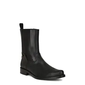 Cuadra Men's Black Genuine Deer Leather Short Boot