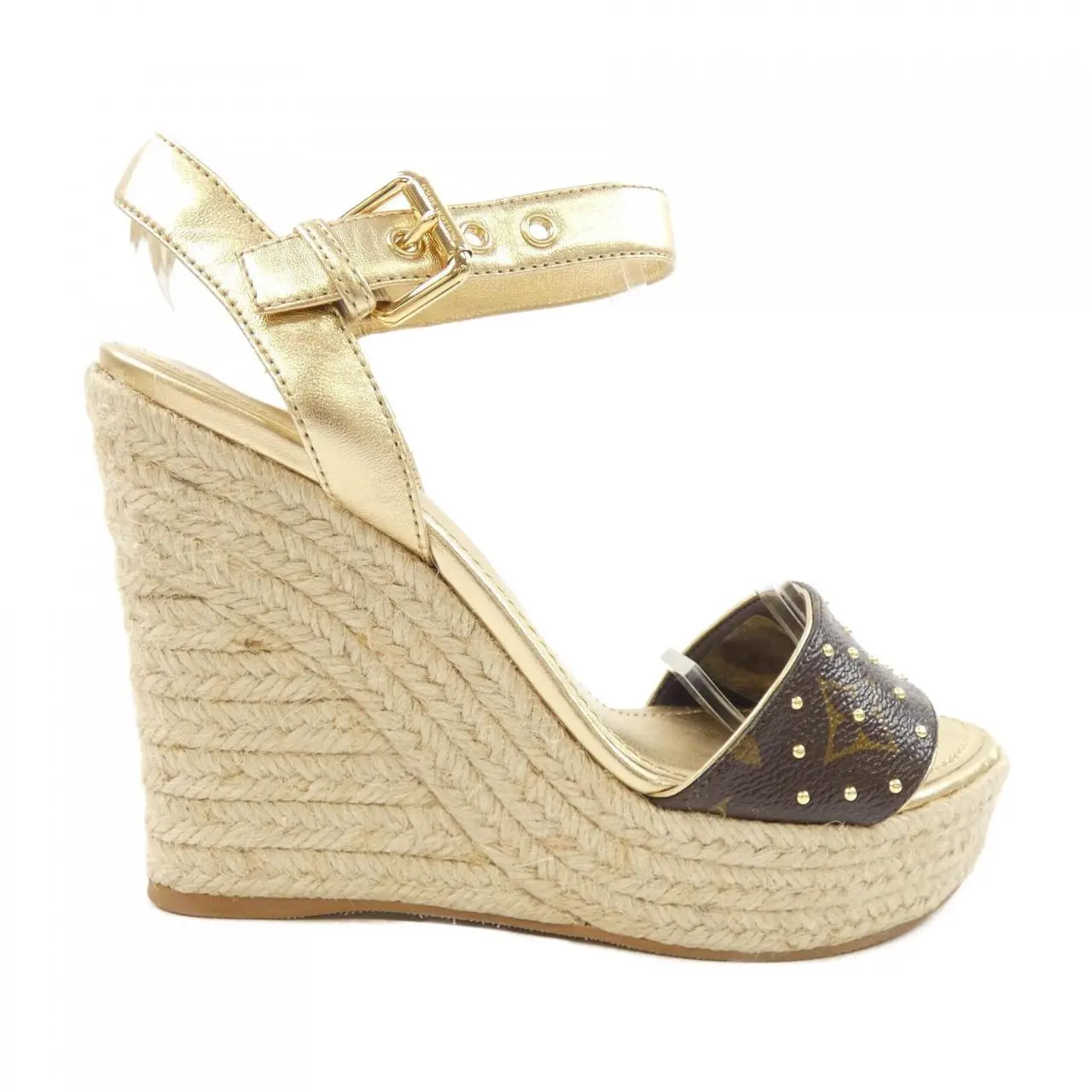 Pre-owned Louis Vuitton Canvas Small Leather Goods Starboard Monogram Espadrille Sandals