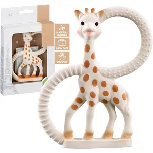 The giraffe Teething Ring |   Made from Natural Rubber |   Designed for Teething Babies |   Awaken All 5 Senses |   Easy to Clean