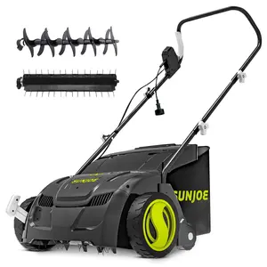 Sun Joe 12 Amp Electric Dethatcher/Scarifier, Lawn Equipment, 8 Gal Bag, AJ801E