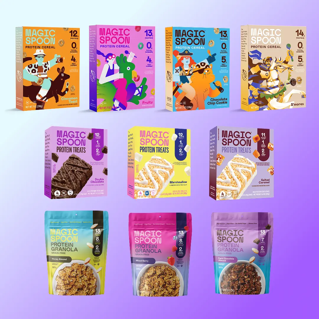 Magic Spoon Everything Bundle of 4 Protein Breakfast Cereals, 3 Protein Cereal Treats & 3 Granolas - 10 Delicious Flavors