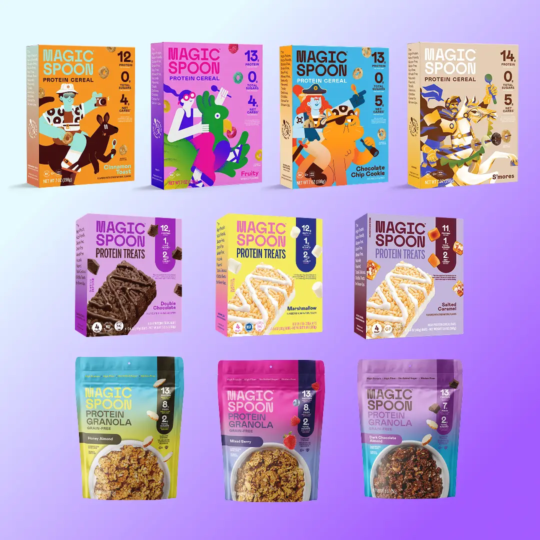 Magic Spoon Everything Bundle of 4 Protein Breakfast Cereals, 3 Protein Cereal T...