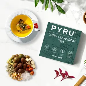 Pyru Lung Cleaser Tea - 12-Pack | Herbal Blend with Chrysanthemum, Monk Fruit, Licorice, Honeysuckle & Gardenia | Pure Ingredients for Your Wellness Routine