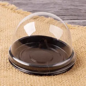 50pcs Plastic Round Blister Mooncake Box, Mooncake Holder Eggs Crunch Packing Box, Baking Dessert Packing Box