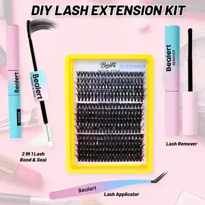 BEALERT Thick Volume D Curl 60D+80D+100D Individual Lashes Clusters 10-18mm for Self Use with Lash Bond & Seal Easy Application Secure Fit Daily Cosmetic Eyelash