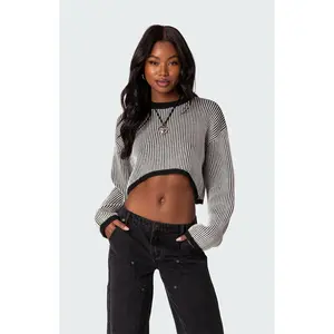Edikted Women's Gwenyth Textured Cropped Sweater