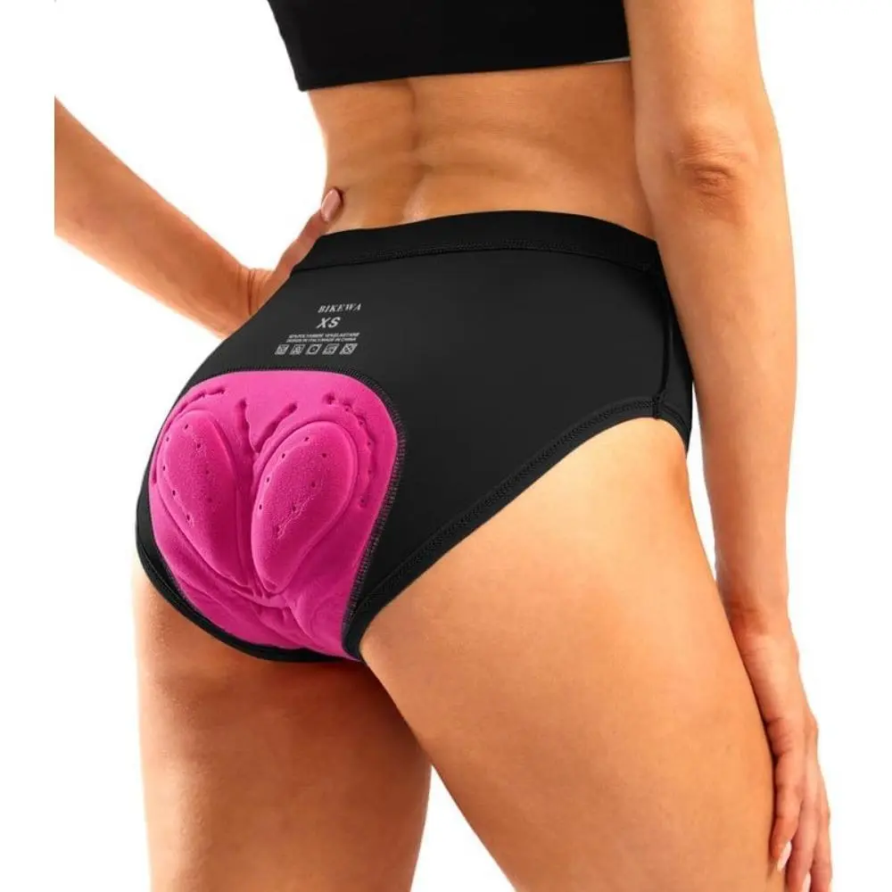 Women's 4D Gel Padded Polyester Cycling Underwear - Elastic Waistband, Breathable, Snug Fit Shorts for Road Bike, Mountain Biking, All Year Wearing, Gel Padding, Flatlock Stitching, Bicyclists, Reduces Friction, Stretchable, Sit Bones, Bike Riding, Elasti