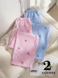 Women's Bow Casual Sweatpants, Slim Fit Streetwear Hip Hop Rap Dance Motorcycle Youth Holiday Fashion Trendy Sportswear Sports Bottoms