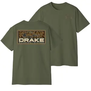 Drake Waterfowl Systems Brown Camo T-Shirt – Unisex Cotton Duck Hunting Graphic Tee, Outdoor Southern Lifestyle Shirt for Men