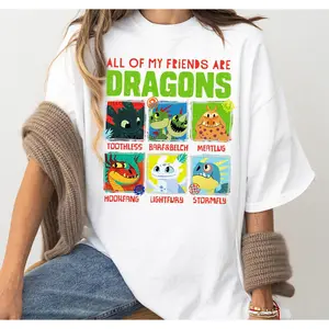 How To Train Your Dragon 3 Hidden World Dragon Friends T-Shirt, Toothless Friends T-Shirt, Magic Kingdom, Disneyland Family Matching Shirts