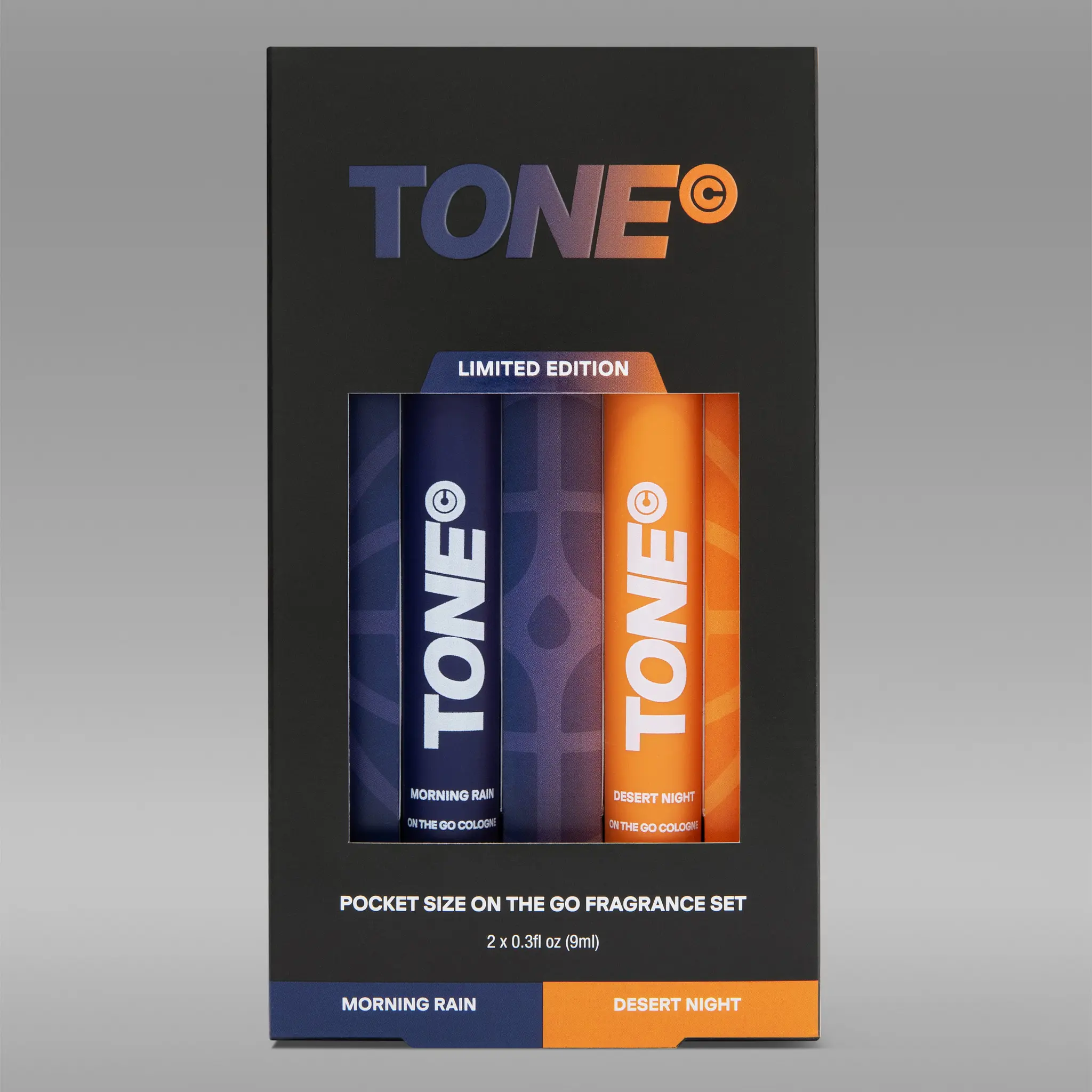 On The Go Cologne 2-Pack, Morning Rain & Desert Night Travel Fragrance Set, Long-Lasting Body Spray, Pocket Size Minis, Limited Edition Gift Set – TONE