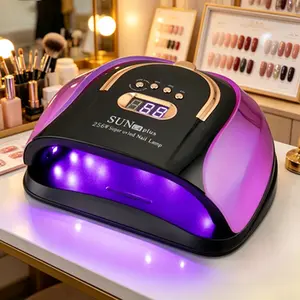 256W UV LED nail lamp with 4 timing modes, smart sensor and 30 lamp beads, detachable magnetic base, ambient light for curing nail polish gel, a nail art tool and accessory suitable for salons, supporting DIY nail art and self-service nail art