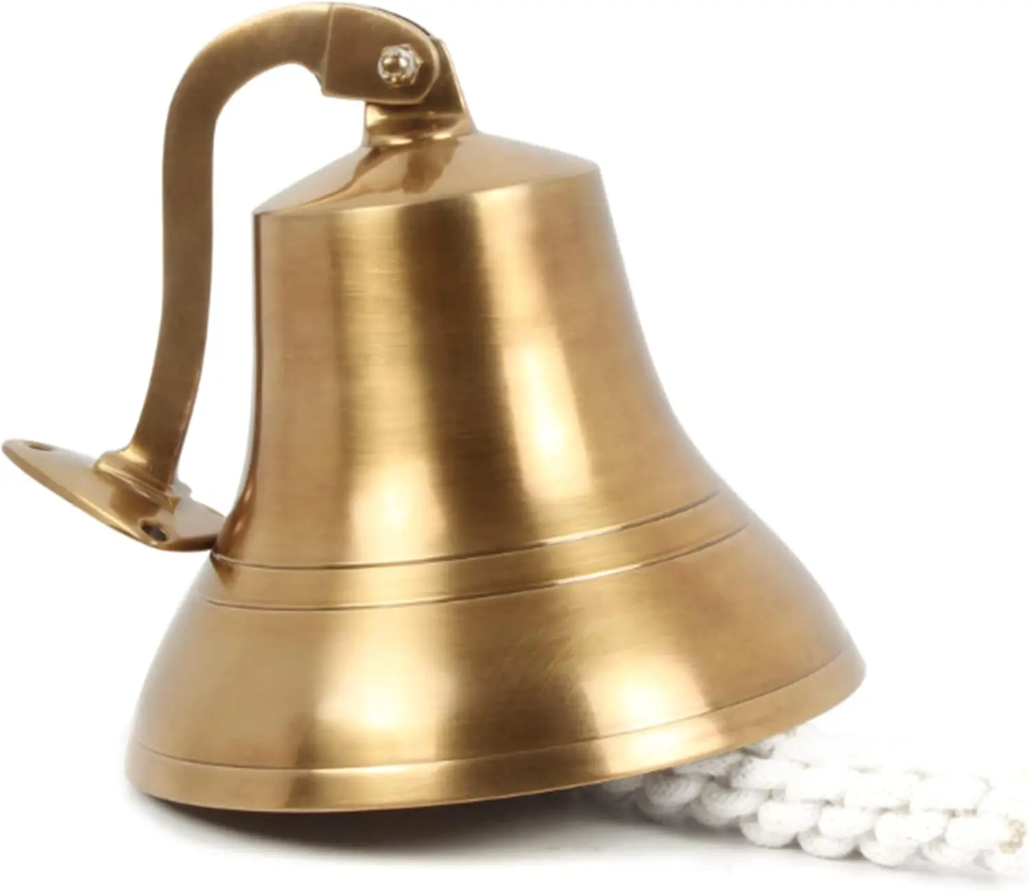 Antique Brass 6" Wall Mounted Nautical Bell - Hanging Bell for Ships & Christmas