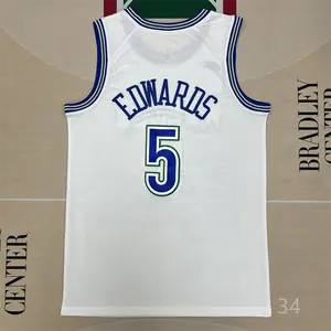 Anthony Edwards stitched Basketball Jersey Men's Sleeveless White