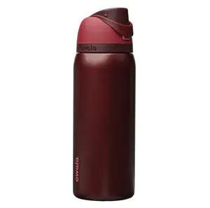 Owala FreeSip Insulated Stainless Steel Water Bottle 32 Oz Black Cherry BPA-Free with Straw for Travel Sports Hydration