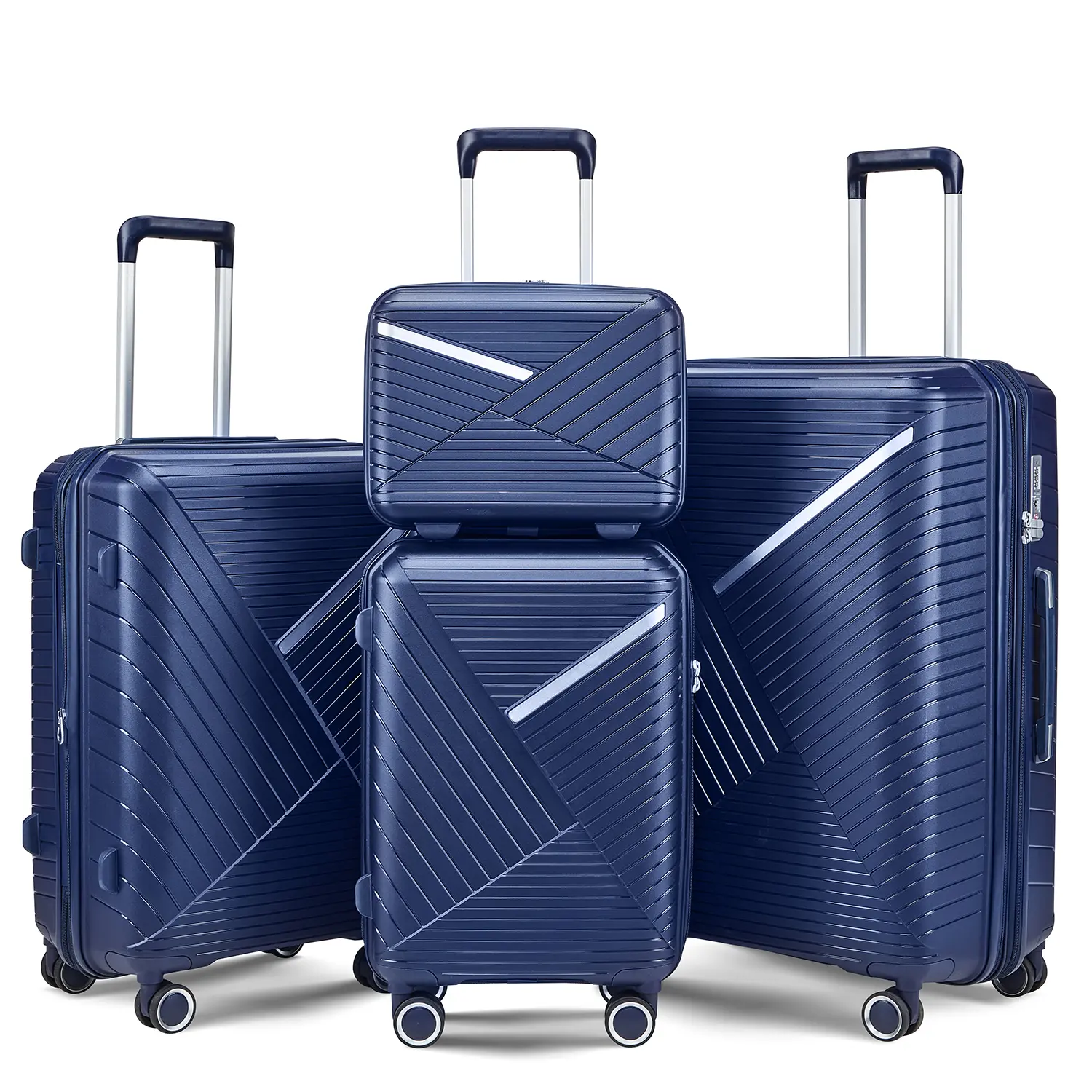 4-piece luggage set (14/20/24/28), expandable lightweight luggage with 4 360 degree silent rotating wheels made of PP material, durable TSA lock travel luggage, high appearance and durable manufacturing