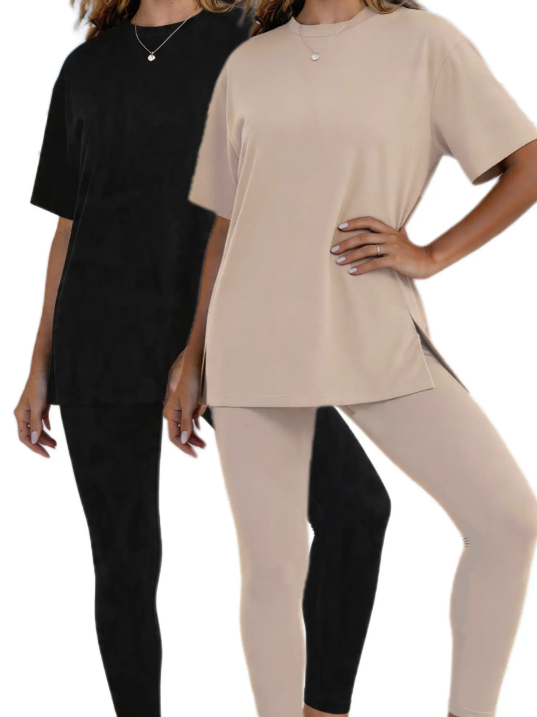 Women's Oversized T Shirt, Casual Crew Neck Short Sleeve Loose Fit Basic Tee, Soft Lightweight Solid Color Tunic Top for Everyday Wear, Lounge, Travel, Workout, Running Errands, Vacation and Streetwear