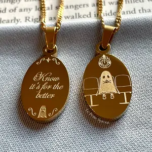 Ghostly Waiting Double-Sided Necklace unisex necklace gold necklace