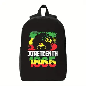 Juneteenth 1865 African American Heritage Backpack - Vibrant Pan-African Colors & Bold Juneteenth Text Design, Durable Zipper Closure School College Bookbag for &, Casual Unisex Commuter Bag, Quality Construction, for Teenager