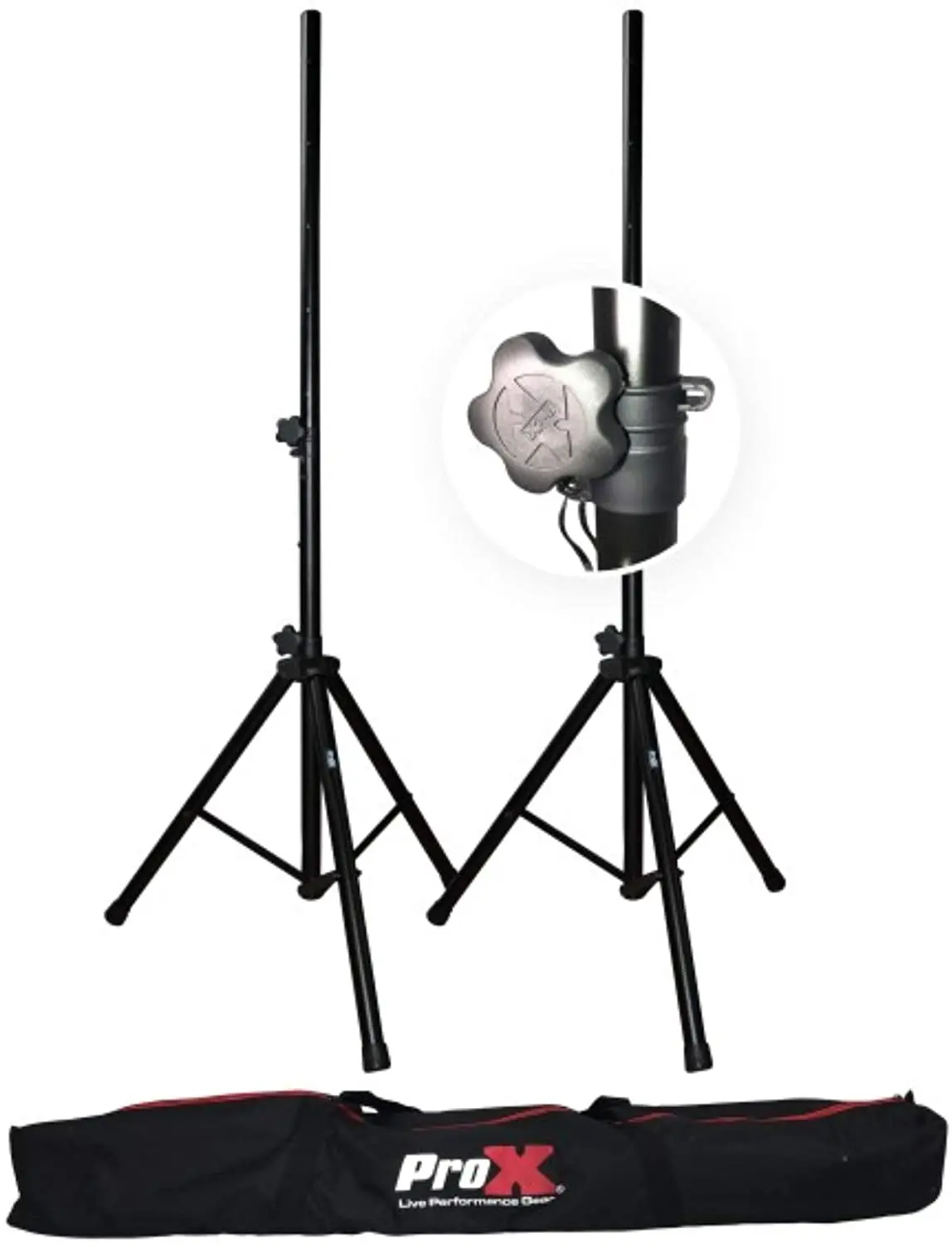 ProX T-SS18P Heavy Duty Speaker Tripod Stands with Bag, 6' (44-72"), 2-Pack