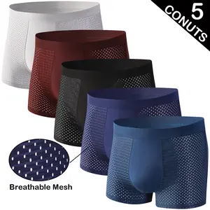 5 Pack Men's Ultra ComfortSoft Underwear, Moisture Wicking & Breathable Made from Bamboo No Ride Up Boxer Briefs Multipack