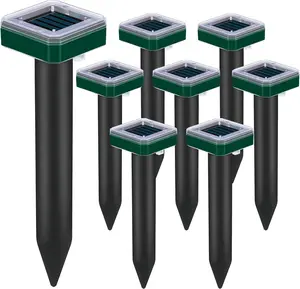 8 Pack Mole  Solar Powered for Lawns Snake  for Yard Gopher Trap Groundhog Vole  Ultrasonic Spike Outdoor Waterproof Sonic Chipmunk Rodent Burrowing Animals Deterrent Stake deer  device electronic pest multi-scene Solar-Powered Repellent control