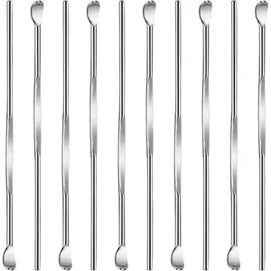 10 Pcs Ear Spoon Metal Ear Cleaner Stainless Steel Ear Pick Portable Metal Earwax Curette Ear Cleaner Tool for Adult