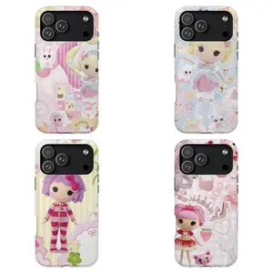 Lalaloopsy Cutecore Pastel Striped,Two-In-One Film Case - Durable, Shock-Absorbing, and Trendy Protection - for iPhone17 16, 15, 14, 13, 12 Plus, Pro, Max, and Samsung S25-22 Perfect Birthday Gift for Friends