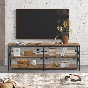 Taryn 3 Tier Metal frame TV Cabinet with LED Lighting