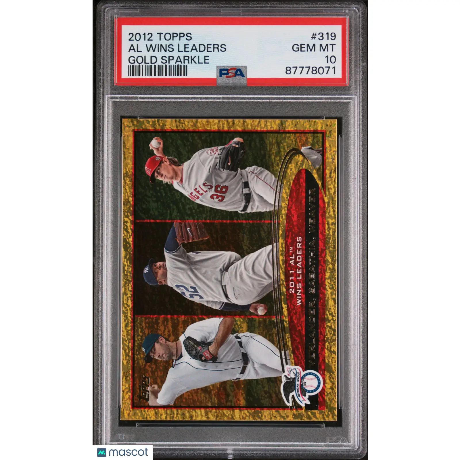 Al Wins Leaders PSA 2012 Topps GOLD SPARKLE #319 10 87778071 POP 2