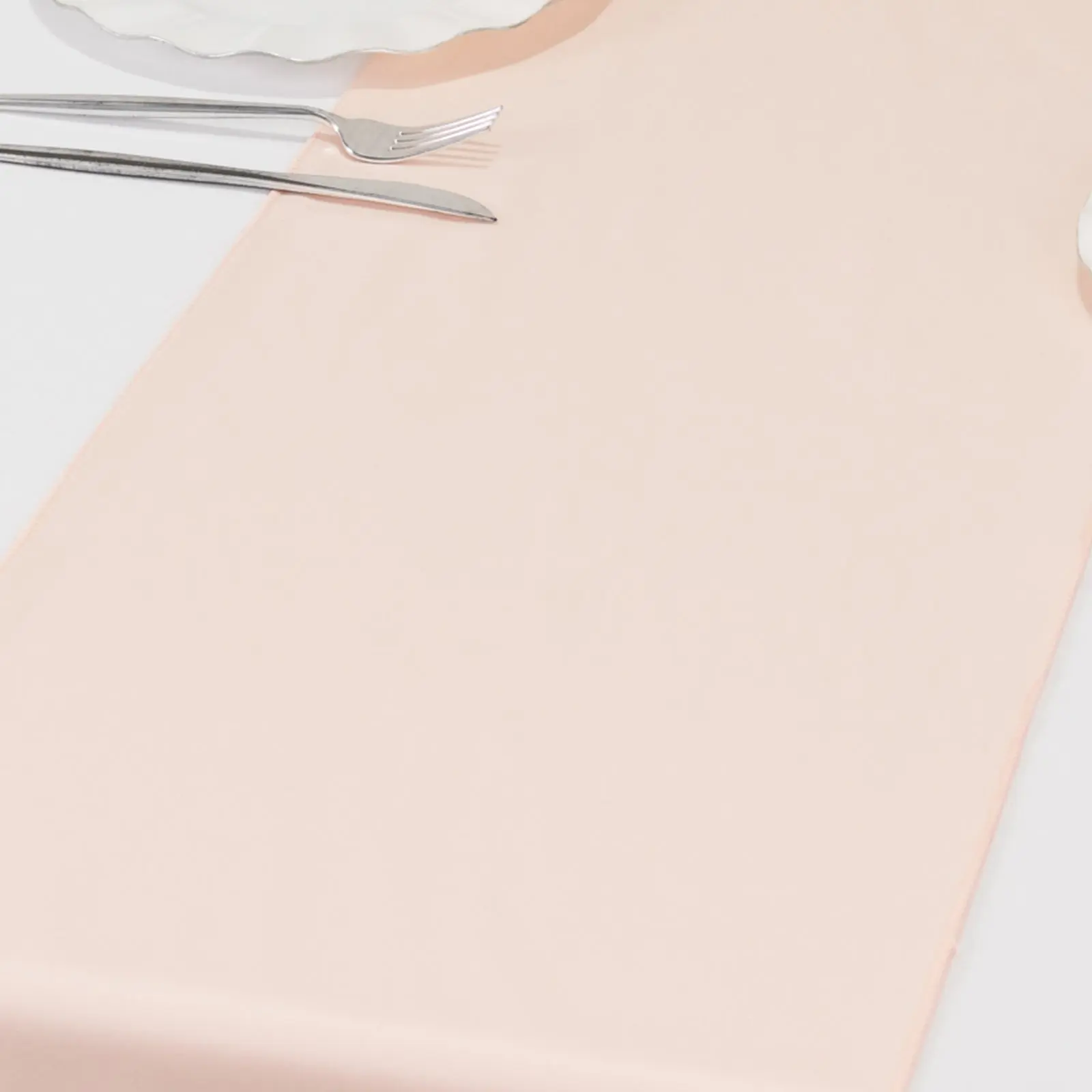 Blush Scuba Polyester Table Runner - 12"x108", Wrinkle-Free Kitchen Linen for Dining Table, Versatile Tablecloth for Home Dinners