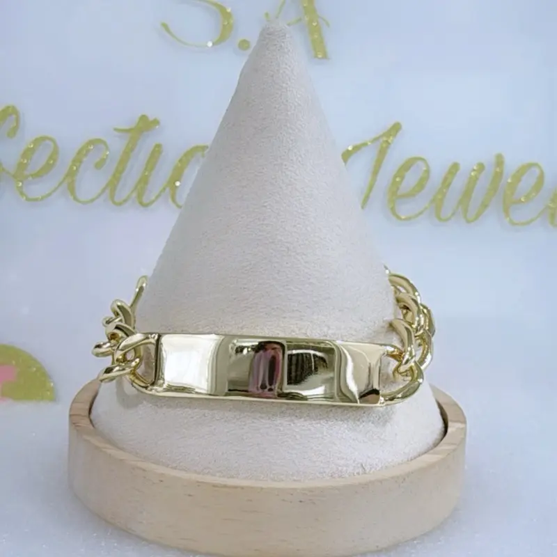 Elegant Esclava Bracelet #0180 14k Laminated Gold Hypoallergenic 3 Layer Protection 8 Inch Length Daily Wear Jewelry