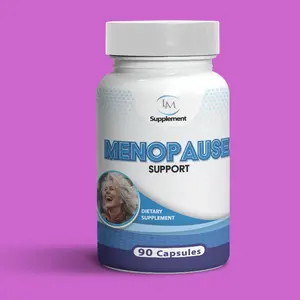 Menopause Support Dietary Supplement - 90 Capsules for Menopause Support in White Jar with Label