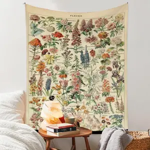 Vintage Flower Pattern Tapestry, Multi-size Boho Style Wall Hanging Blanket, Wall Art Decor for Home Living Room Bedroom Office Dormitory, Pastel father's day gifts,gifts boyfriend,gifts for girl adults,gifts under 100 dollars,cheap stuff for your ro