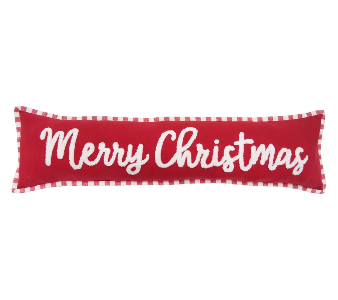 30" x 8" Merry Christmas Stripe Throw Pillow byValerie