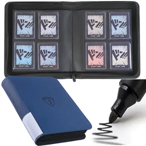 Toploader Binder, Holds 128 Top Loaders, 4 Pocket Design, Fits 3"x4" Rigid Card Holders, Ideal for Trading & Sports Cards, Trading Card Toploaders, Model a