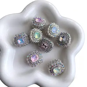 DIY bead Heavy Industry Diamond Ball Beads Zircon Water Diamond Baroque Wind Beads Mix Colors DIY Pen Phone Chain Keychain Accessories for Creative Projects - Art Charms
