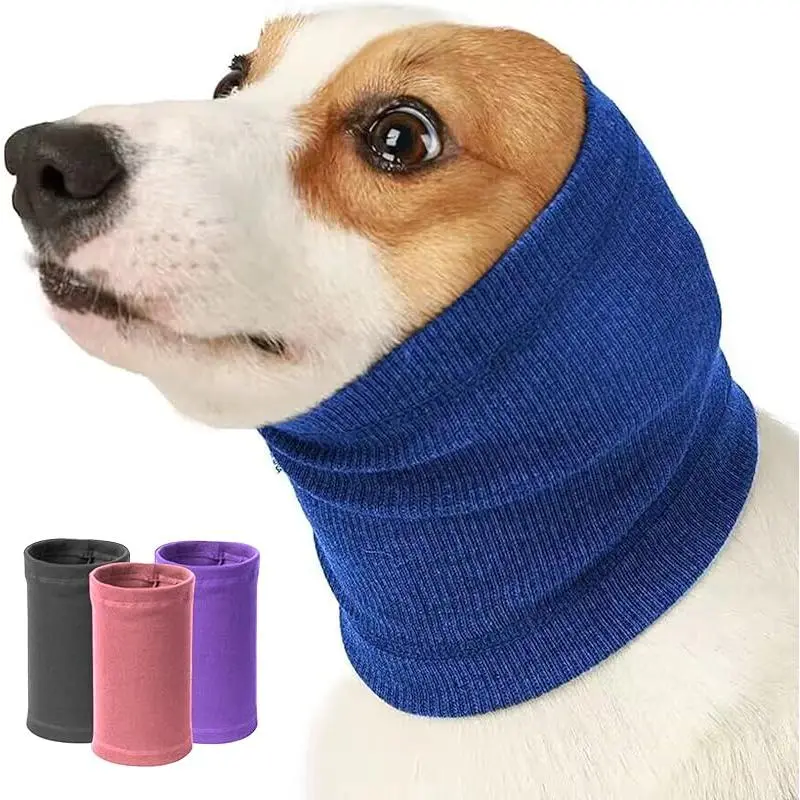 Dog Calming Hoodie with Quiet Head Cover Sleeves and Ear Covers for Noise Bath Grooming and Force Drying Anxiety Relief Neck and Ear Warmer