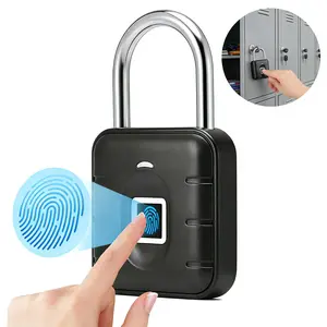 Smart Fingerprint Padlock, IP67 Waterproof Lock with 1 Fingerprint Capacity for Suitcases Lockers and Outdoor Gates